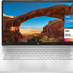 2021 Newest HP 17 Laptop, 17" HD+ Anti-Glare Screen, 11th Gen Intel Core i5-1135G7, Intel Iris Xe Graphics, 16 GB RAM, 1 TB PCIe SSD, Long Battery Life, Webcam, Mics, Win10, Silver + Microfiber Cloth