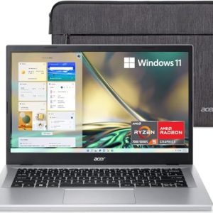 Acer Aspire 3 A314-23P-R3QA Slim Laptop | 14.0" Full HD IPS Display | AMD Ryzen 5 7520U Quad-Core Processor | AMD Radeon Graphics | 8GB LPDDR5 | 512GB NVMe SSD | Wi-Fi 6 | Windows 11 Home,Silver
