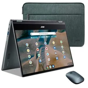 acer Chromebook Spin 514 CP514-1H-R0VX Laptop | AMD Ryzen 3 3250C | 14" FHD IPS Touch Display | 8GB DDR4 | 64GB eMMC | Wi-Fi 5 | HD Webcam | Backlit Keyboard | Chrome OS | Sleeve | Mouse | Green