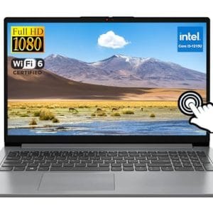 Lenovo Ideapad Laptop Touchscreen 15.6" FHD, Intel Core i3-1215U 6-Core, 12GB RAM, 256GB SSD, Webcam, Bluetooth, Wi-Fi6, SD Card Reader, Windows 11, Grey, GM Accessories