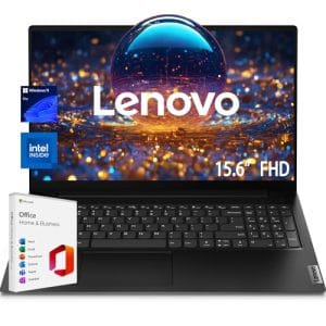 Lenovo V15 Business Laptop | 16GB RAM | 1TB SSD | 15.6" FHD Display | Intel 2-core Processor | Ethernet | 1 Year Office | Windows 11 Pro |WOWPC Bundle