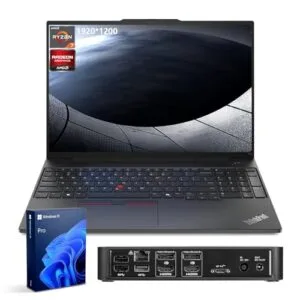 Lenovo ThinkPad E16 Gen 2 Business Laptop, 16" FHD+ Display, AMD Ryzen 7 7735U, 32GB DDR5 RAM, 1TB SSD, Fingerprint, Backlit, Wi-Fi 6, Windows 11 Pro, Bundle with Targus USB-C 100W Docking Station