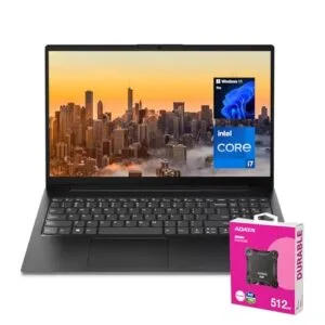 Lenovo V-Series V15 Business Laptop | 15.6" FHD 1920 * 1080 | 13th Gen Intel Core i7-13620H | 40GB RAM | 1TB SSD | Webcam | Wi-Fi 6 | Windows 11 Pro | Black | Bundle with ADATA 512GB External SSD