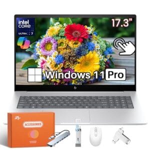 HP Envy 17 Business Laptop, 17.3 Inch FHD Touchscreen, Intel Ultra 7 155H(16 core, Up to 4.8GHz), 64GB DDR5 RAM, 2TB SSD, Intel Arc Graphics, Backlit Keyboard, Wi-Fi 7, Windows 11 Pro, Accessories