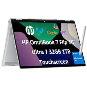 HP OmniBook 7 Flip (Next Gen Envy x360) 2 in 1 Laptop (16" FHD+ Touchscreen, Intel Core Ultra 7 258V, 32GB RAM, 1TB SSD, Arc 140v GPU (16GB), Pen) AI Copilot+ PC for Professionals, Wi-Fi 7, Win 11 Pro