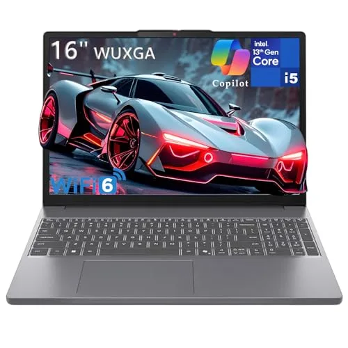 Lenovo Gaming Laptop Computer for Home Student, 16" FHD+, Intel 8-Core i5-13420H, 24GB DDR5 RAM, 512GB PCIe SSD, WiFi 6, BT 5.2, Type-C, Luna Grey, Windows 11 Home