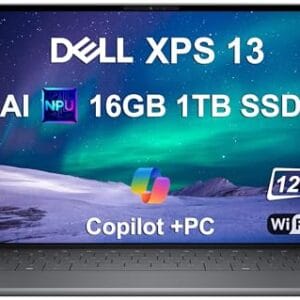 Dell XPS 13 9345 Laptop, Copilot+ AI PC (13.4" FHD+ 120Hz, Snapdragon X Plus (> Intel i7-1355U), 16GB 8448MT/s RAM, 1TB SSD), Thin & Light, 27 Hours Battery Life, IR Webcam, Wi-Fi 7, Win 11 Pro