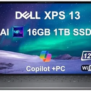 Dell XPS 13 9345 Laptop, Copilot+ AI PC (13.4" FHD+ 120Hz, Snapdragon X Plus (> Intel i7-1355U), 16GB 8448MT/s RAM, 1TB SSD), Thin & Light, 27 Hours Battery Life, IR Webcam, Wi-Fi 7, Win 11 Pro