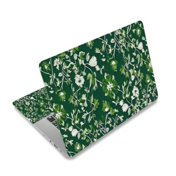 DINKY Laptop Skin Sticker Cover Decal, 12-15.6 inch Laptop Notebook Vinyl Skin Sticker Chromebook Cover Protector, Green Art Leaf