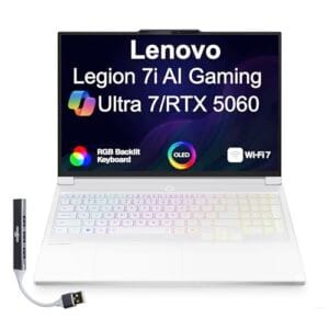 Lenovo Legion 7i AI Gaming Laptop 16.0" 165Hz PureSight OLED WQXGA Display (Intel Core Ultra 7 255HX, GeForce RTX 5060, 32GB DDR5, 1TB SSD, Per-Key RGB KB, WiFi 7, Win11Pro) w/DKZ USB Port Expander
