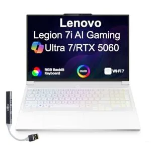 Lenovo Legion 7i AI Gaming Laptop 16.0" 165Hz PureSight OLED WQXGA Display (Intel Core Ultra 7 255HX, GeForce RTX 5060, 32GB DDR5, 1TB SSD, Per-Key RGB KB, WiFi 7, Win11Pro) w/DKZ USB Port Expander