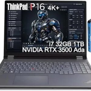 Lenovo ThinkPad P16 Mobile Workstation Laptop (16" 4K UHD+, NVIDIA RTX 3500 Ada 12GB, Intel Core i7-14700HX, 32GB DDR5, 1TB SSD) for Engineer, Designer, Architect, Fingerprint, IST Hub, Win 11 Pro
