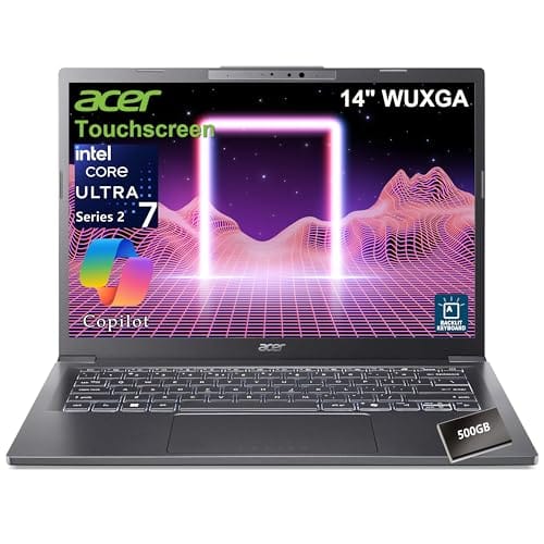 Acer 2026 Touchscreen Laptop Computer, Intel Core Ultra 7 up to 4.8 GHz, 32GB RAM, 1TB SSD, 500GB Ext. HDD, 14" WUXGA, Backlit KB, Long Battery Life, Windows 11 Home, AI PC for Business & Students