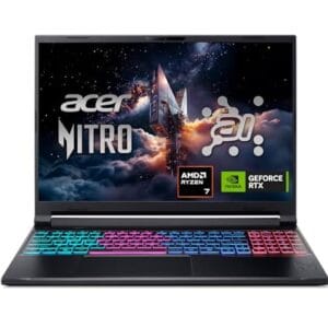 acer Nitro V 16S AI Gaming Laptop | AMD Ryzen 7 260 Processor | NVIDIA GeForce RTX 5060 Laptop GPU (572 AI Tops) | 16" WUXGA IPS 180Hz Display | 32GB DDR5 | 1TB Gen 4 SSD | Wi-Fi 6 | ANV16S-41-R2AJ