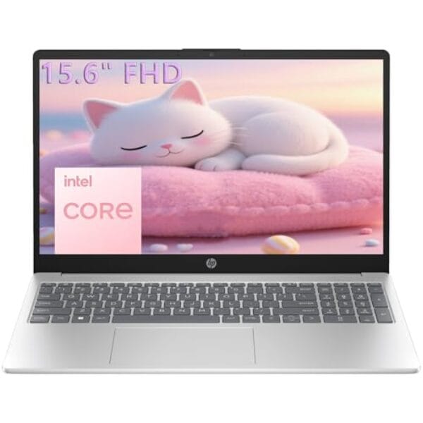 HP 15.6" FHD Laptop 2026 Edition with Copilot AI, 16GB RAM, 256GB SSD, Intel Processor, Long Battery Life, Lightweight 3.64 lbs, Microsoft 365, Windows 11 for Students & Office