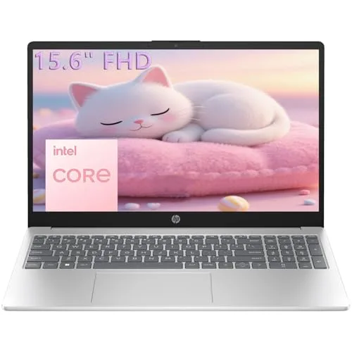 HP 15.6" FHD Laptop 2026 Edition with Copilot AI, 16GB RAM, 256GB SSD, Intel Processor, Long Battery Life, Lightweight 3.64 lbs, Microsoft 365, Windows 11 for Students & Office