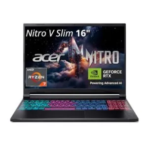 Acer Nitro V Slim ANV16S-41-R3Q0 Gaming Laptop | 16" WQXGA IPS | NVIDIA GeForce RTX 5070 | AMD Ryzen Processor | 16GB RAM | 512GB SSD | WiFi 6E | Backlit Keyboard | HDMI | USB4 | RJ-45 | Win 11 Home