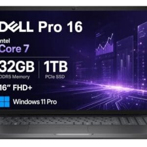 Dell Pro 16 PC16250 (Next Gen Latitude 5550) Business Laptop, 16" FHD+, Anti-Glare, Intel Core 7 150U (> Ultra 7 165U), 32GB DDR5, 1TB SSD, Thunderbolt 4, Ethernet, Numeric KB, Fast Charge, Win 11 Pro