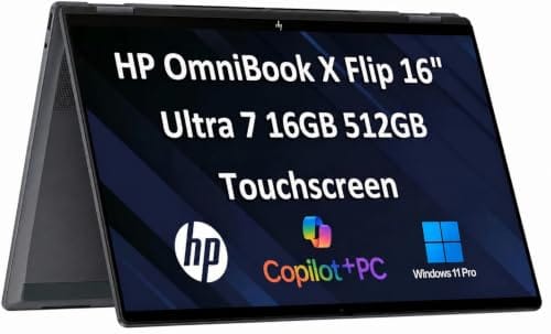 HP OmniBook X Flip, 16" 2-in-1 Laptop, Intel Ultra 7 256V, 16GB, 512GB SSD