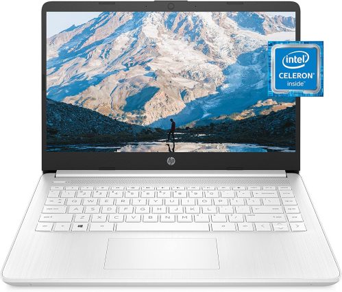 HP 14 Laptop, Intel Celeron N4020, 4 GB RAM, 64 GB Storage, 14-inch Micro-edge HD Display, Windows 11 Home, Thin & Portable, 4K Graphics, One Year of Microsoft 365, Snowflake White